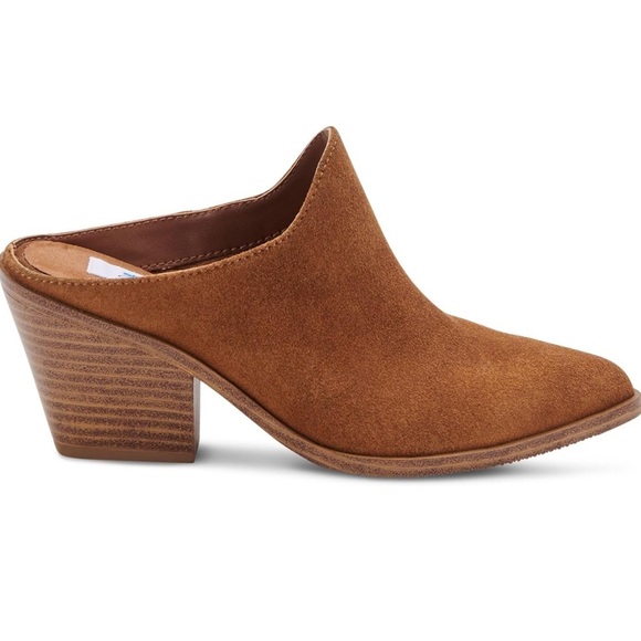 Aqua College Shoes - Aqua College Nia Womens Suede Slip On Mules, Cognac Suede Size 7 M